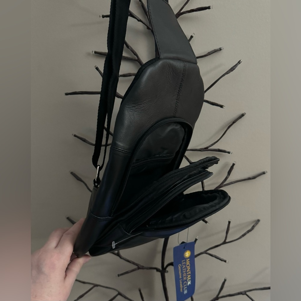 Black Leather Sling Bag - Picture 4 of 8